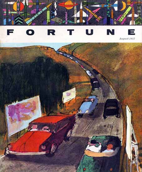 The Highway Fortune Magazine August 1957 Copyright | Fortune Magazine Graphic Art Covers 1930-1959