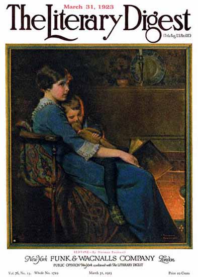 The Literary Digest Bedtime 1923 Norman Rockwell | 400 Norman Rockwell Magazine Covers 1913-1963