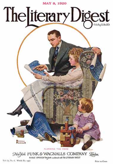 The Literary Digest Planning the Home 1920 Norman Rockwell | 400 Norman Rockwell Magazine Covers 1913-1963