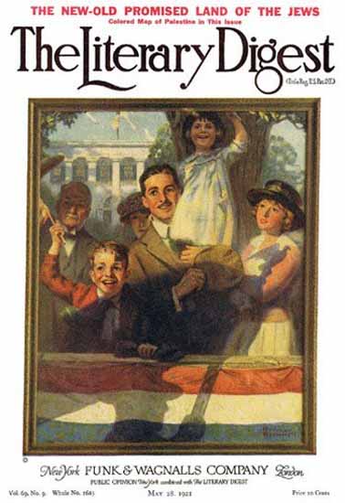 The Literary Digest Spectators at a Parade 1921 Norman Rockwell | 400 Norman Rockwell Magazine Covers 1913-1963