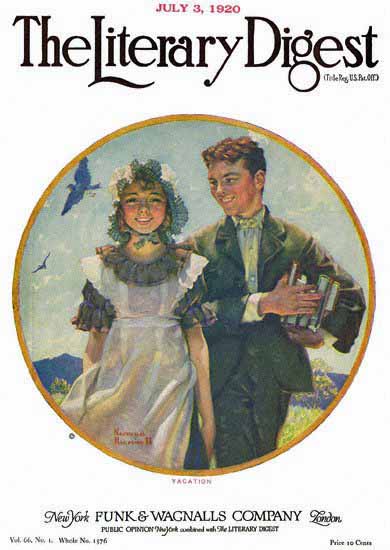 The Literary Digest Vacation 1920 Norman Rockwell | 400 Norman Rockwell Magazine Covers 1913-1963