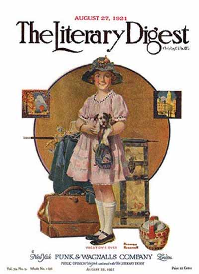 The Literary Digest Vacation is Over 1921 Norman Rockwell | 400 Norman Rockwell Magazine Covers 1913-1963