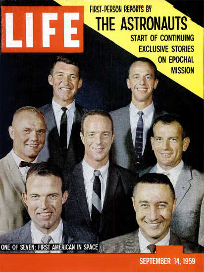 The Mercury Seven USA in Space 14 Sep 1959 Copyright Life Magazine | Life Magazine Color Photo Covers 1937-1970