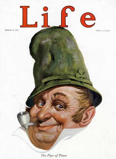 The Pipe of Peace Life Humor Magazine 1922-03-16 Copyright | Life Magazine Graphic Art Covers 1891-1936