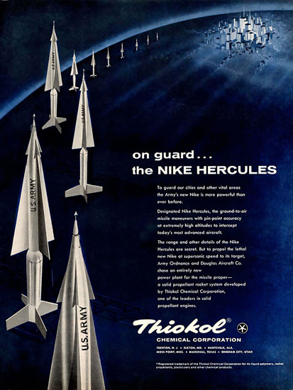 Thiokol Chemical Co Nike Herkules Missiles | Vintage War Propaganda Posters 1891-1970