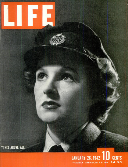 This Above All 26 Jan 1942 Copyright Life Magazine | Life Magazine BW Photo Covers 1936-1970