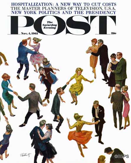 Thornton Utz Saturday Evening Post Different Dancing Styles 1961_11_04 | The Saturday Evening Post Graphic Art Covers 1931-1969