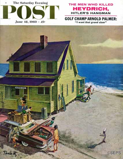 Thornton Utz Saturday Evening Post Fathers Off Fishing 1960_06_18 | The Saturday Evening Post Graphic Art Covers 1931-1969