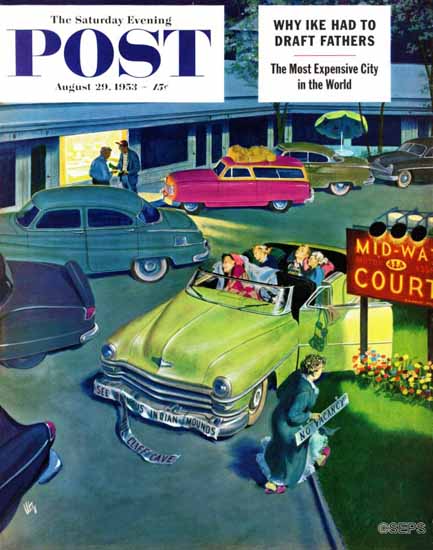 Thornton Utz Saturday Evening Post No Vacancy 1953_08_29 | The Saturday Evening Post Graphic Art Covers 1931-1969