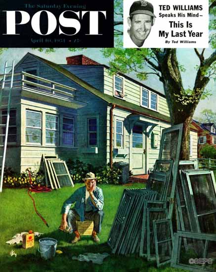 Thornton Utz Saturday Evening Post Window Screens 1954_04_10 | The Saturday Evening Post Graphic Art Covers 1931-1969