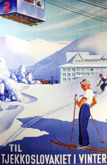 Til Tjekkoslovakiet I Vinter 1930s | Vintage Travel Posters 1891-1970