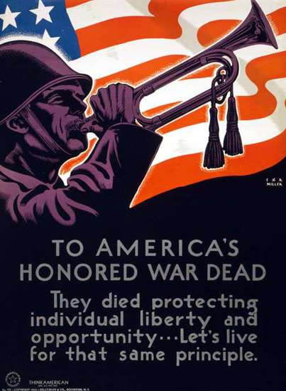 To Americas Honored War Dead | Vintage War Propaganda Posters 1891-1970