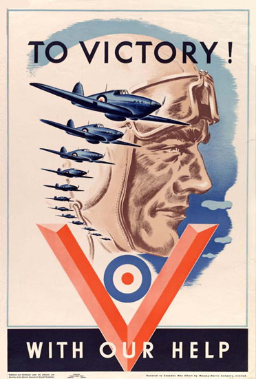 To Victory With Your Help Pilot | Vintage War Propaganda Posters 1891-1970