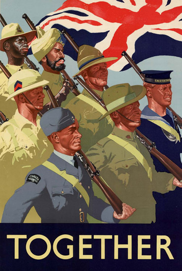 Together Troops Of All Races United Kingdom | Vintage War Propaganda Posters 1891-1970