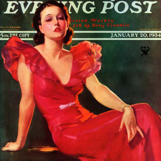 Tom Webb Saturday Evening Post In Red 1934_01_20 Copyright crop | Best of 1930s Ad and Cover Art