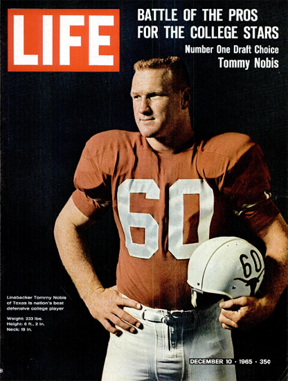 Tommy Nobis Best College Player 10 Dec 1965 Copyright Life Magazine | Life Magazine Color Photo Covers 1937-1970