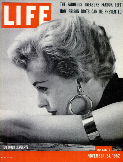 Too much Jewelry 24 Nov 1952 Copyright Life Magazine | Life Magazine BW Photo Covers 1936-1970