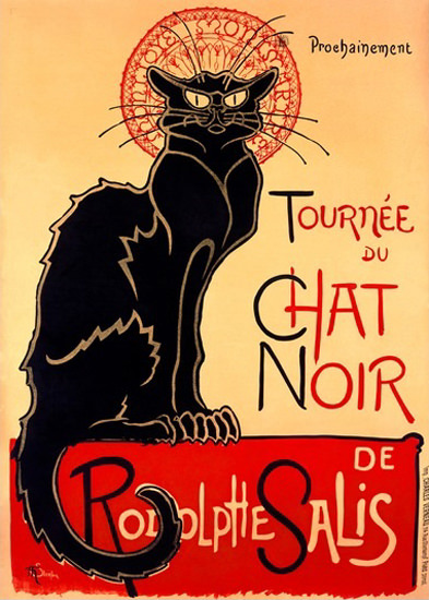 Tournee Du Chat Noir Rodolphe Salis Black Cat | Vintage Ad and Cover Art 1891-1970