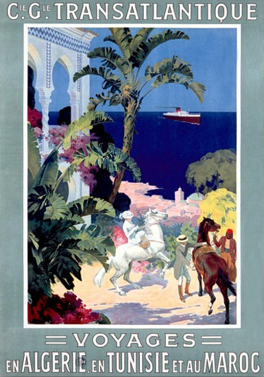 Transatlantique Voyages Algerie Tunisie Maroc | Vintage Travel Posters 1891-1970