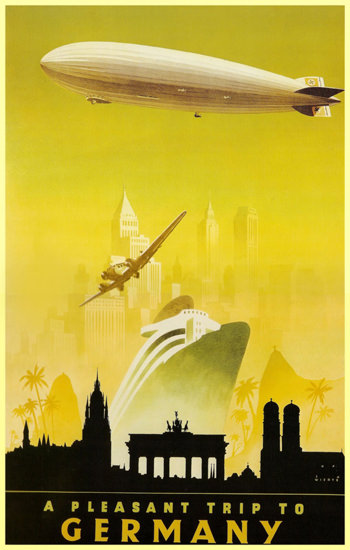 Trip To Germany Zeppelin NewYork Berlin | Vintage Travel Posters 1891-1970