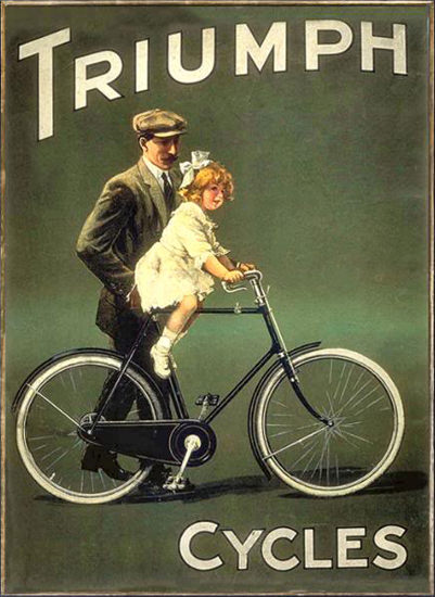 Triumph Cycles Kid On Bicycle | Vintage Travel Posters 1891-1970