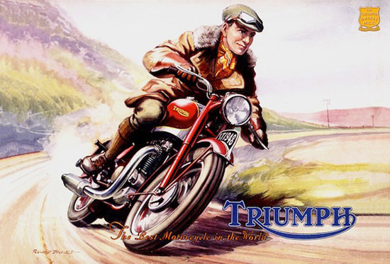 Triumph The Best Motorcycle in The World | Vintage Travel Posters 1891-1970