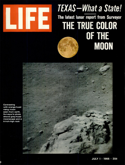 True Color of the Moon 1 Jul 1966 Copyright Life Magazine | Life Magazine Color Photo Covers 1937-1970