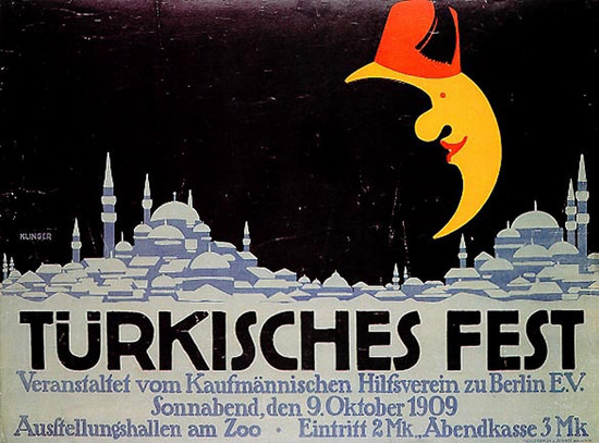 Tuerkisches Fest Berlin Julius Klinger 1909 | Vintage Ad and Cover Art 1891-1970