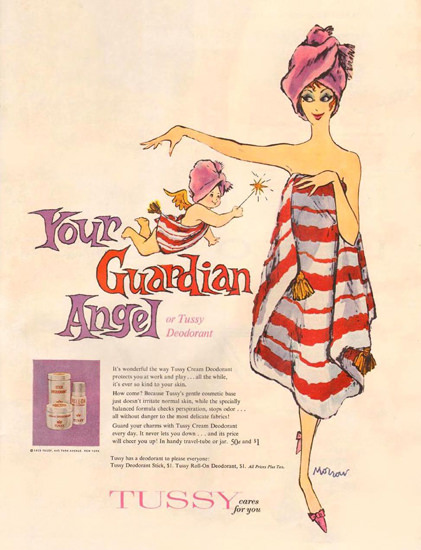 Tussy Your Guardian Angel 1959 | Sex Appeal Vintage Ads and Covers 1891-1970