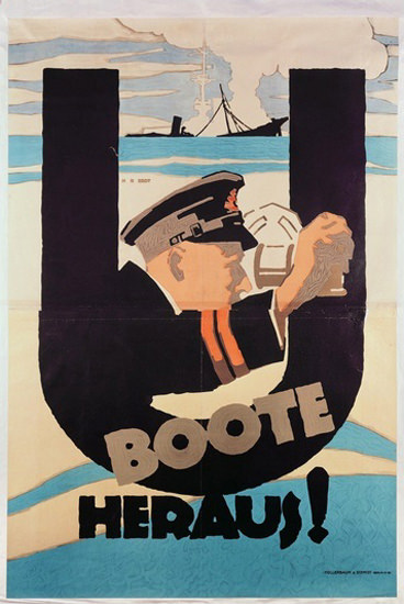 U-Boote Heraus German U-Boats | Vintage War Propaganda Posters 1891-1970