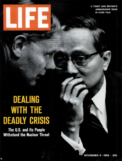 U Thant and John G Dean Cuba Crisis 9 Nov 1962 Copyright Life Magazine | Life Magazine BW Photo Covers 1936-1970