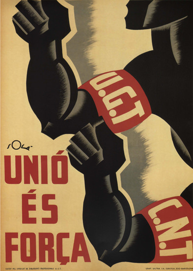 UGT CNT Unio Es Forca Spain Espana | Vintage War Propaganda Posters 1891-1970