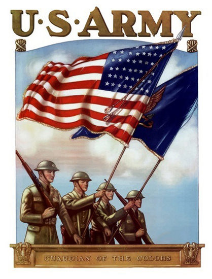 US Army Guardian Of The Colors Flags | Vintage War Propaganda Posters 1891-1970