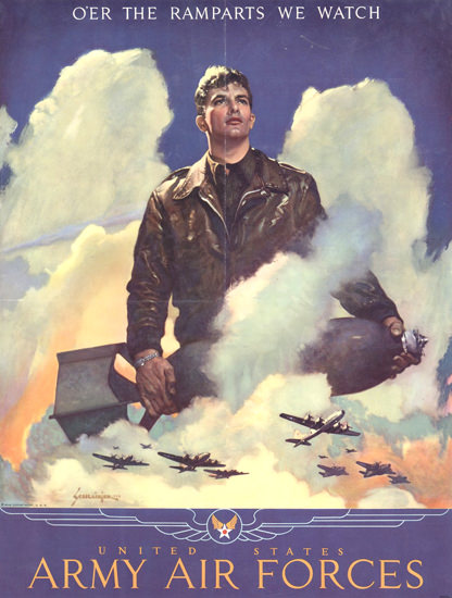 US Army US Air Forces The Ramparts We Watch | Vintage War Propaganda Posters 1891-1970