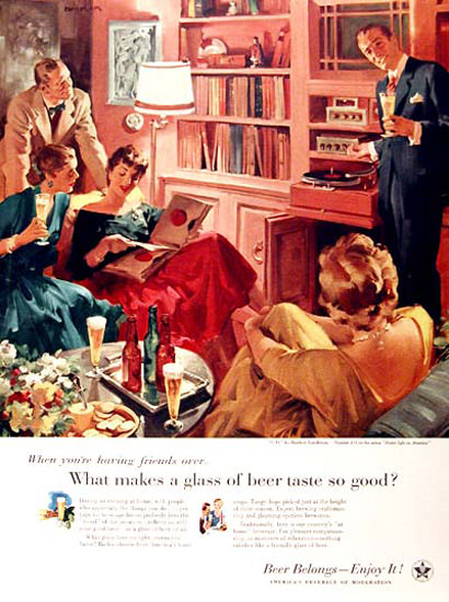 US Brewers Foundation 1956 Music Living Room | Vintage Ad and Cover Art 1891-1970