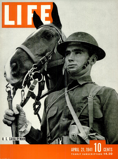 US Cavalryman 21 Apr 1941 Copyright Life Magazine | Life Magazine BW Photo Covers 1936-1970