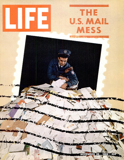 US Mail Mess 28 Nov 1969 Copyright Life Magazine | Life Magazine Color Photo Covers 1937-1970