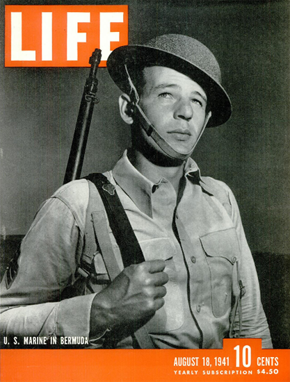 US Marine in Bermuda 18 Aug 1941 Copyright Life Magazine | Life Magazine BW Photo Covers 1936-1970