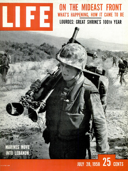 US Marines move into Lebanon 28 Jul 1958 Copyright Life Magazine | Life Magazine BW Photo Covers 1936-1970