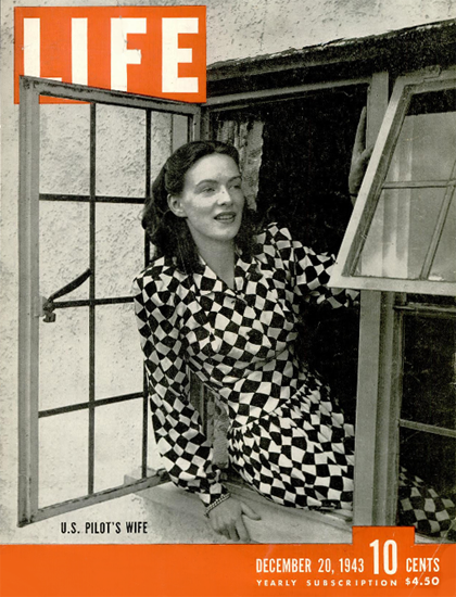 US Pilot Wife 20 Dec 1943 Copyright Life Magazine | Life Magazine BW Photo Covers 1936-1970