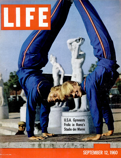 USA Gymnasts Frolic in Rome 12 Sep 1960 Copyright Life Magazine | Life Magazine Color Photo Covers 1937-1970