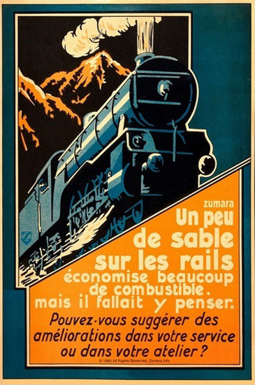 Un Peu De Sable Sur Les Rails Locomotive | Vintage Ad and Cover Art 1891-1970