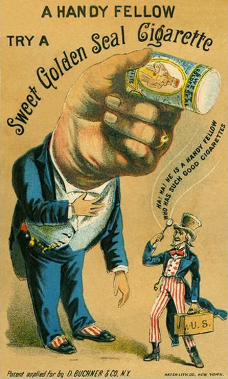 Uncle Sam Smokes Sweet Golden Seal 1890 | Vintage War Propaganda Posters 1891-1970