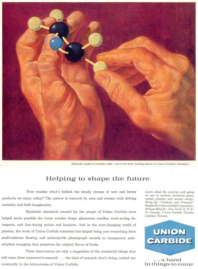 Union Carbide Helping To Shape The Future 1959 | Vintage Ad and Cover Art 1891-1970