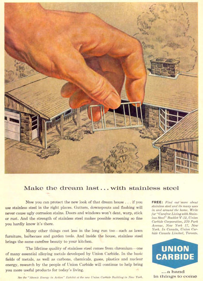 Union Carbide Make A Dream Last 1962 Stainless | Vintage Ad and Cover Art 1891-1970