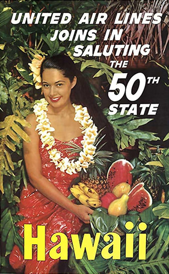 United Air Lines Hawaii 50th State 1959 | Sex Appeal Vintage Ads and Covers 1891-1970