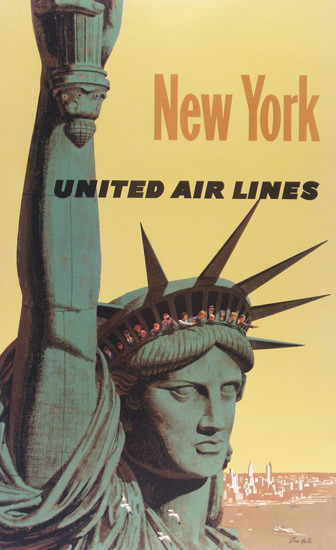 United Air Lines New York Statue Of Liberty 1960 | Vintage Travel Posters 1891-1970