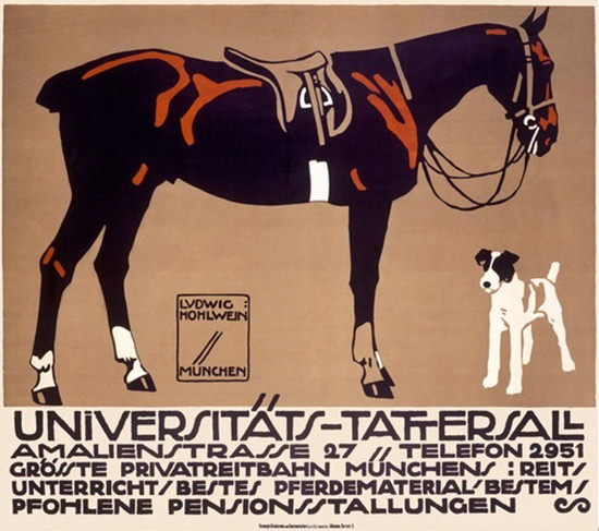 Universitaets-Tattersall Privatreibahn Muenchen | Vintage Ad and Cover Art 1891-1970