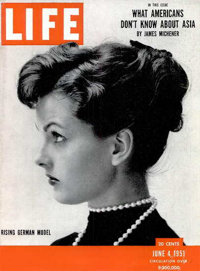 Ursula Theiss German Model Jun 1951 Copyright Life Magazine | Life Magazine BW Photo Covers 1936-1970