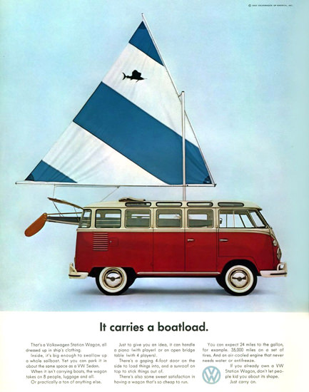 VW Volkswagen Bus It Carries A Boatload 1963 | Vintage Cars 1891-1970